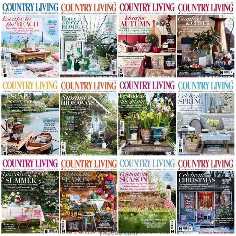 【英国版】《Country Living UK》2018年合集乡村田园家居生活住宅设计PDF杂志（12本）