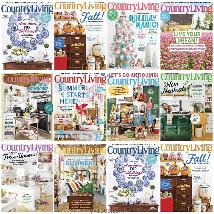 【美国版】《Country Living USA》2019年合集美式乡村田园室内设计生活PDF杂志（10本）