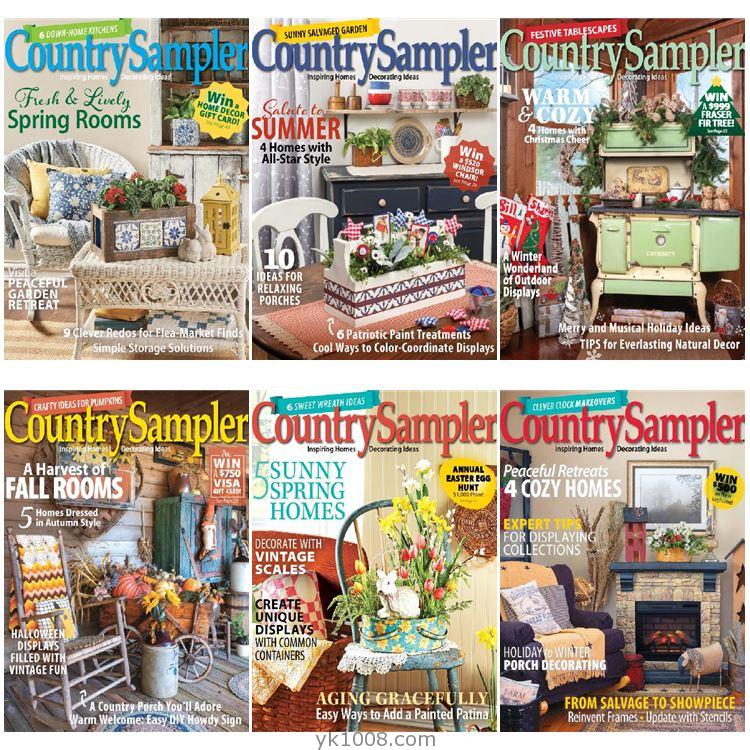 【美国版】《Country Sampler》2022年合集乡村生活房屋室内装饰生活文化艺术pdf杂志（6本）