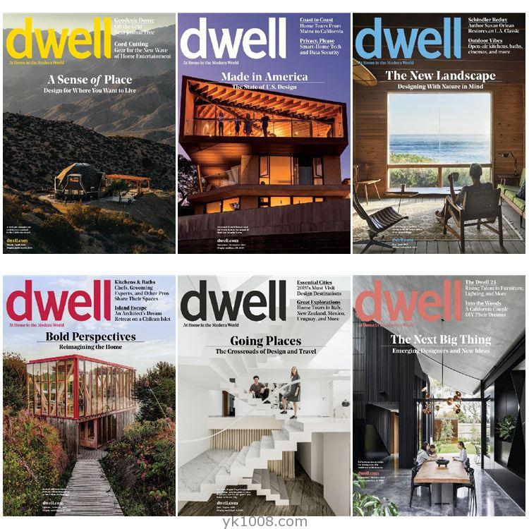 【美国版】《Dwell USA》2019年合集现代住宅设计智能家居现代建筑优秀设计案例展示pdf杂志（6本）