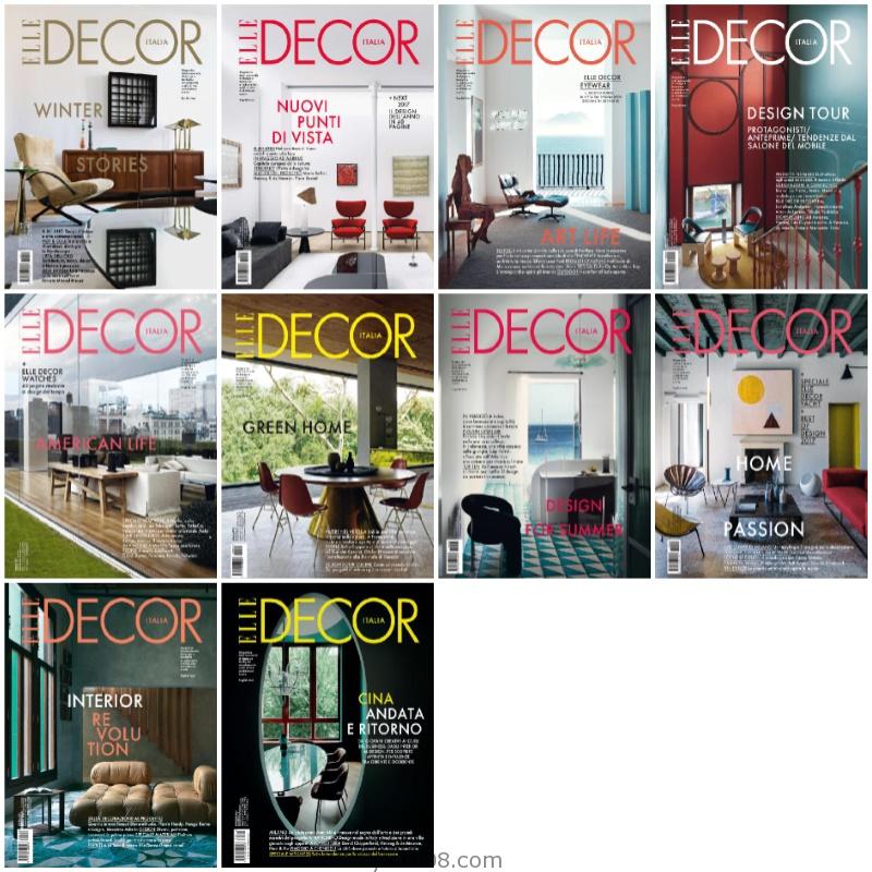 【意大利】《Elle Decor Italia》2017年合集家居廊室内软装家具装饰设计PDF杂志（10本）