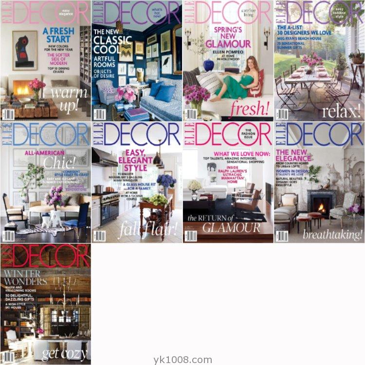 【美国版】《Elle Decor USA》2010年合集家居廊时尚家居装饰设计软装杂志PDF（10本）