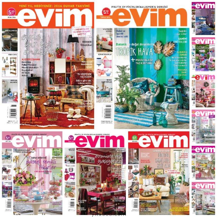 【土耳其】《Evim》2016年年合集室内软装家居装饰家具设计pdf杂志电子版（11本）