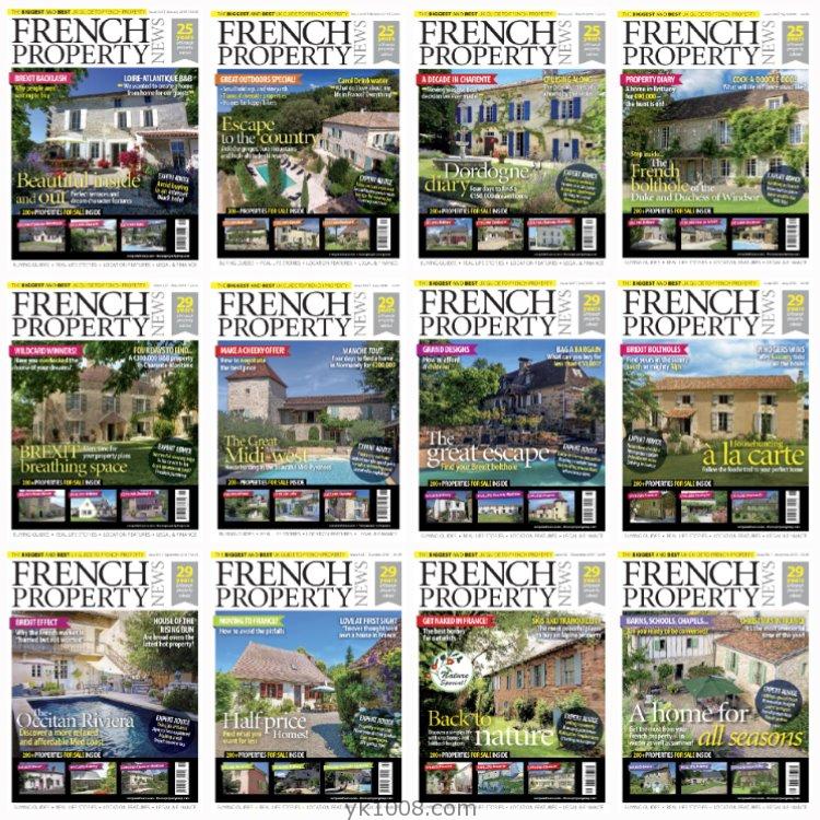 【英国版】《French Property News》2018年合集法国房地产房屋住宅信息PDF杂志（12本）