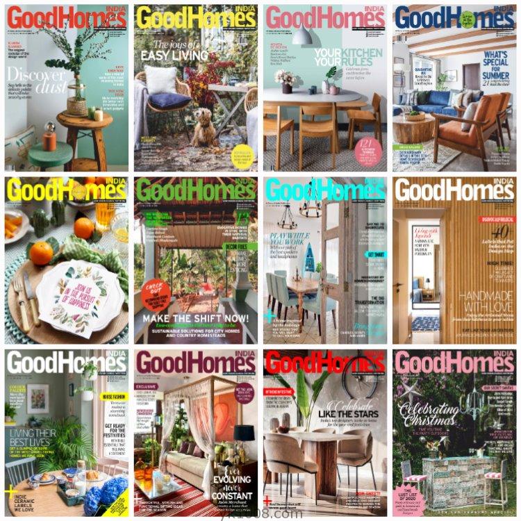 【印度版】《GoodHomes India》2020年合集印度家居装饰住宅室内设计艺术信息pdf杂志（12本）