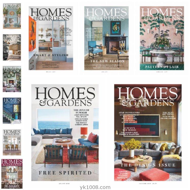 【英国版】《Homes & Gardens UK》2019年合集家居花园室内设计软装PDF杂志（11本）
