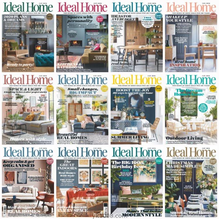 【英国版】《Ideal Home UK》2020年度合集时尚创意家居室内设计软装搭配PDF杂志（12本）