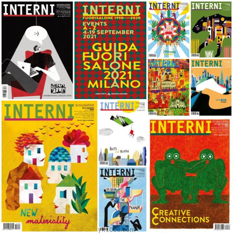 【意大利】《Interni Italia》2021年合集室内设计办公软装陈列展览设计PDF杂志（10本）