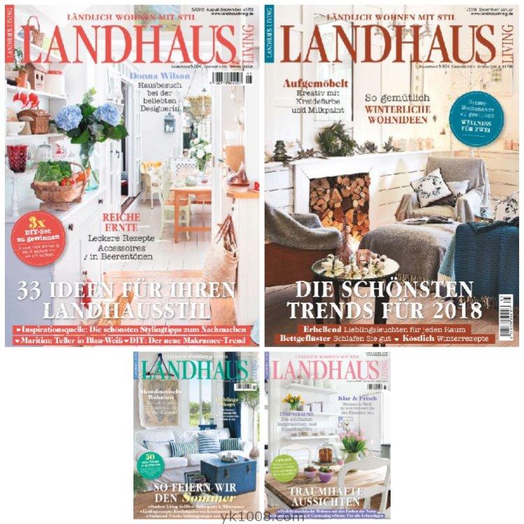 【德国版】《Landhaus Living》2018年合集德国乡村地中海乡间别墅室内软装住宅装饰设计pdf杂志（4本）