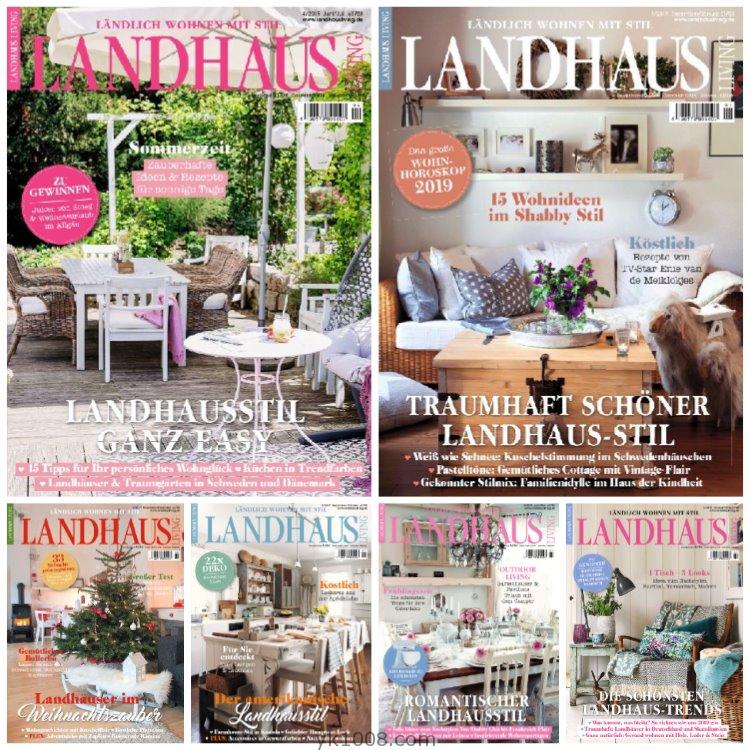 【德国版】《Landhaus Living》2019年合集德国乡村地中海乡间别墅室内软装住宅装饰设计pdf杂志（6本）