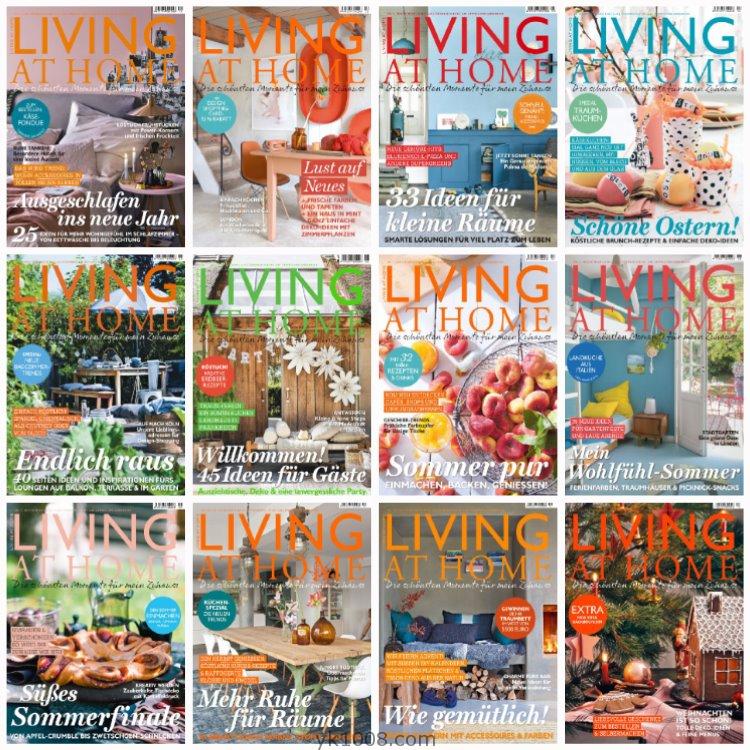 【德国版】《Living at Home》2017年合集室内设计空间住宅装饰软装美食生活PDF杂志（12本）