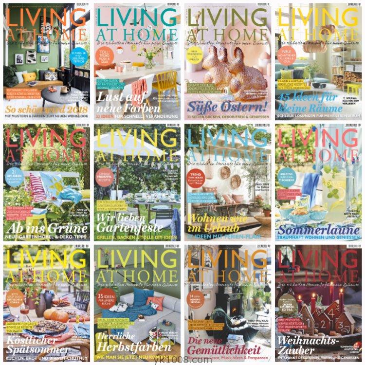 【德国版】《Living at Home》2018年合集室内设计空间住宅装饰软装美食生活PDF杂志（12本）