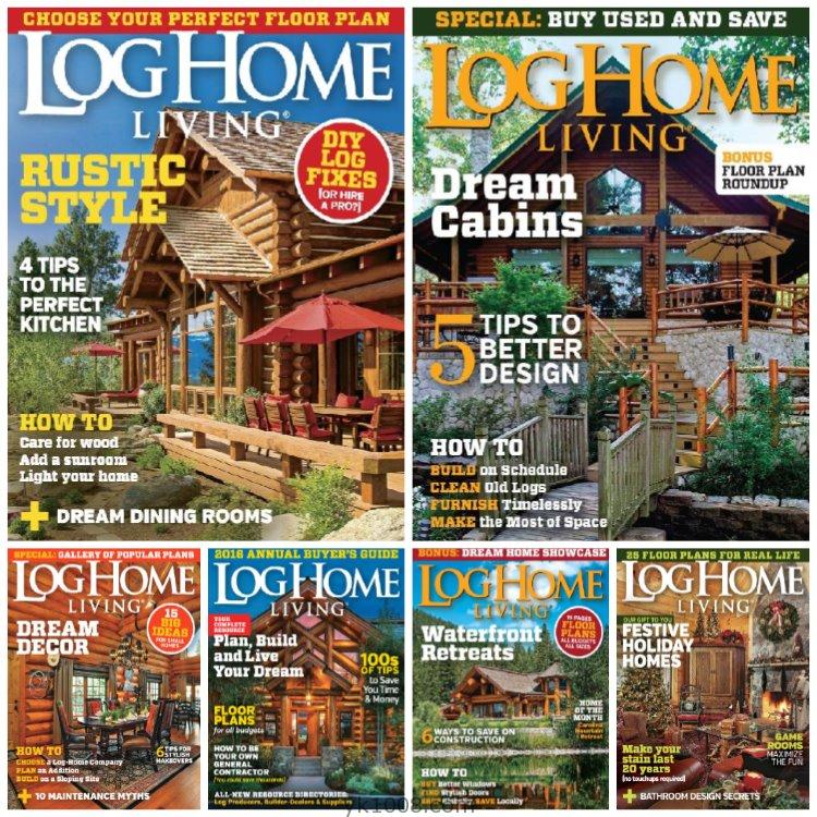 【美国版】《Log Home Living》2015年合集木屋木别墅木房子室内软装装饰设计PDF杂志（6本）