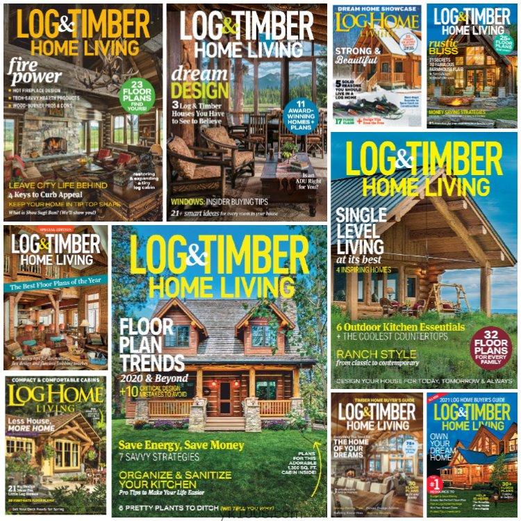 【美国版】《Log Home Living》2020年合集木屋木别墅木房子室内软装装饰设计PDF杂志（10本）
