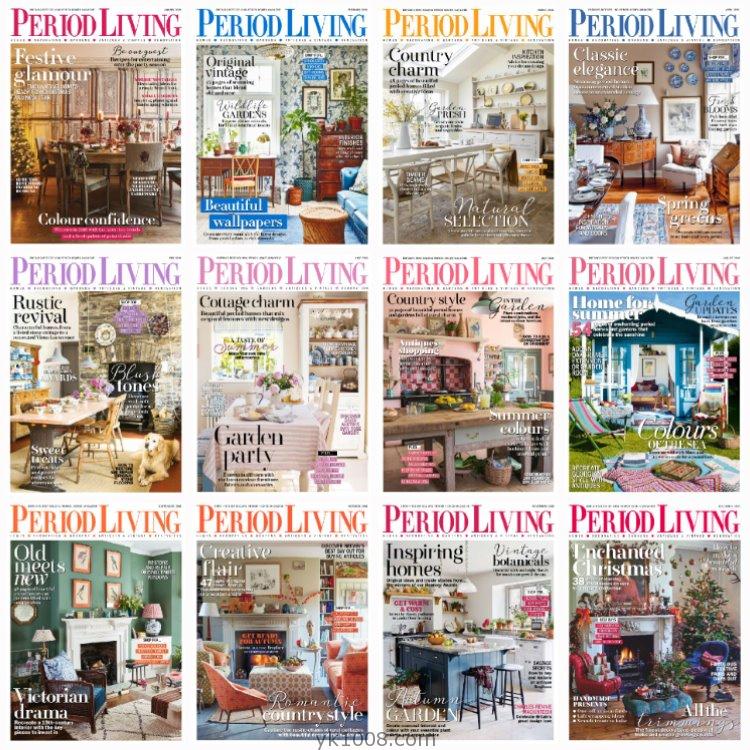 【英国版】《Period Living》2018年合集经典古典复古室内软装家具灵感设计PDF杂志（12本）