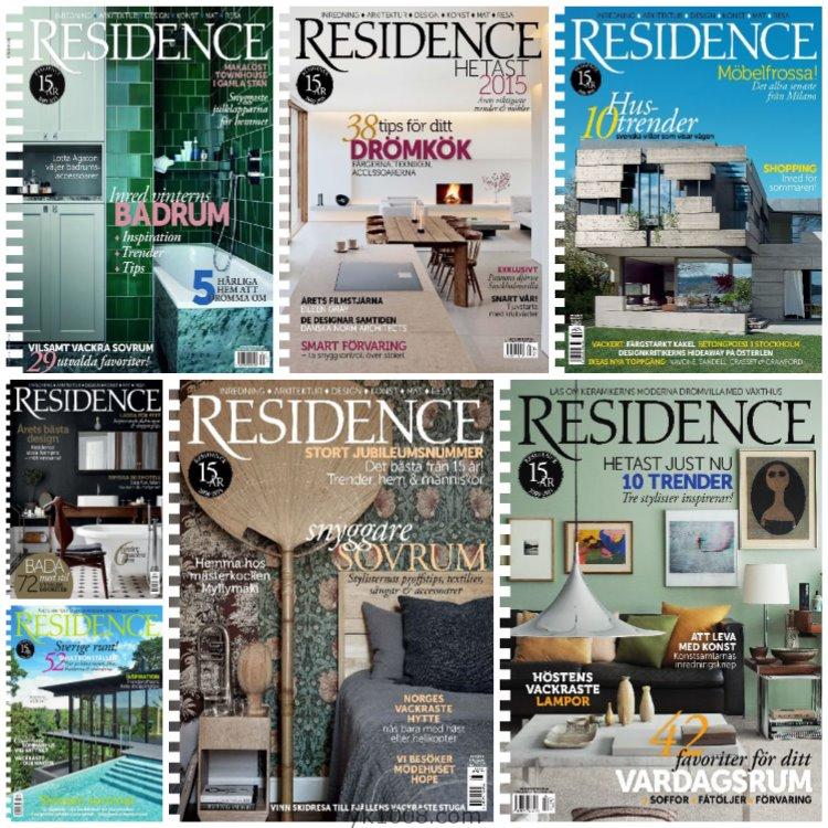 【瑞典版】《Residence》2015年合集时尚创意室内时尚软装配搭设计杂志PDF（7本）