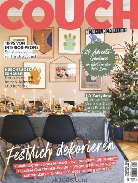 【德国版】Couch – Dezember 2022德国室内设计杂志免费下载pdf