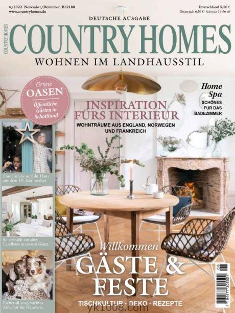 【德国版】Country Homes – November_Dezember 2022德国2022年11-12月刊室内设计