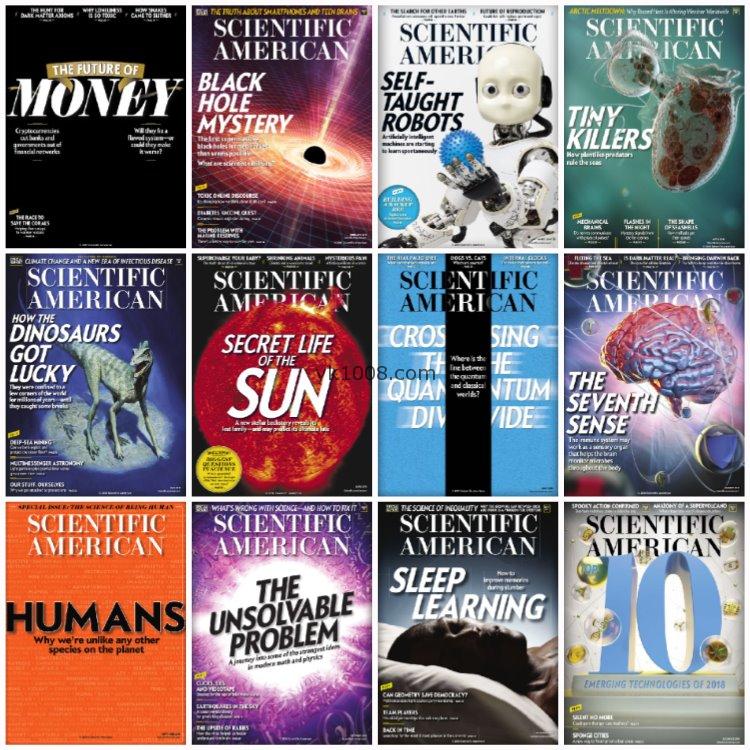 【美国版】《Scientific American》科学美国人2018年合集科学科技创新技术科研科普pdf杂志（12本）