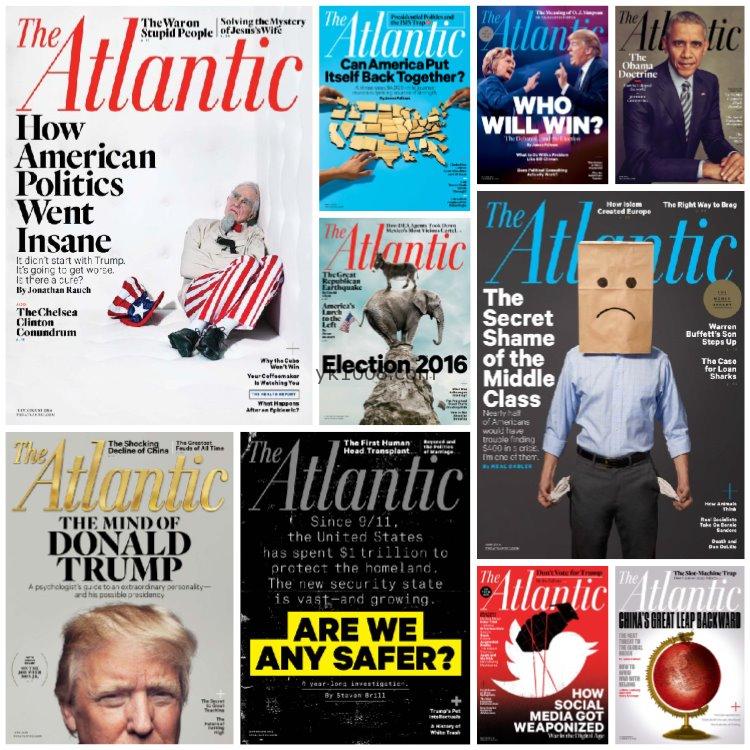 【美国版】《The Atlantic》大西洋月刊2016年合集时事政治书评英文阅读学习商业科学艺术英文文章pdf杂志（10本）