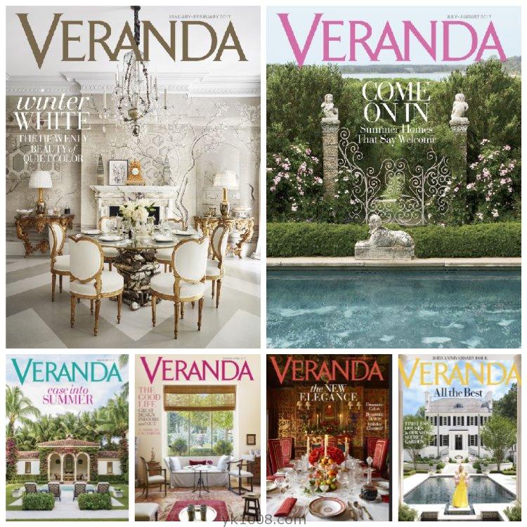 【美国版】《Veranda》2017年合集豪华美式室内装饰设计软装装饰灵感空间PDF杂志（6本）
