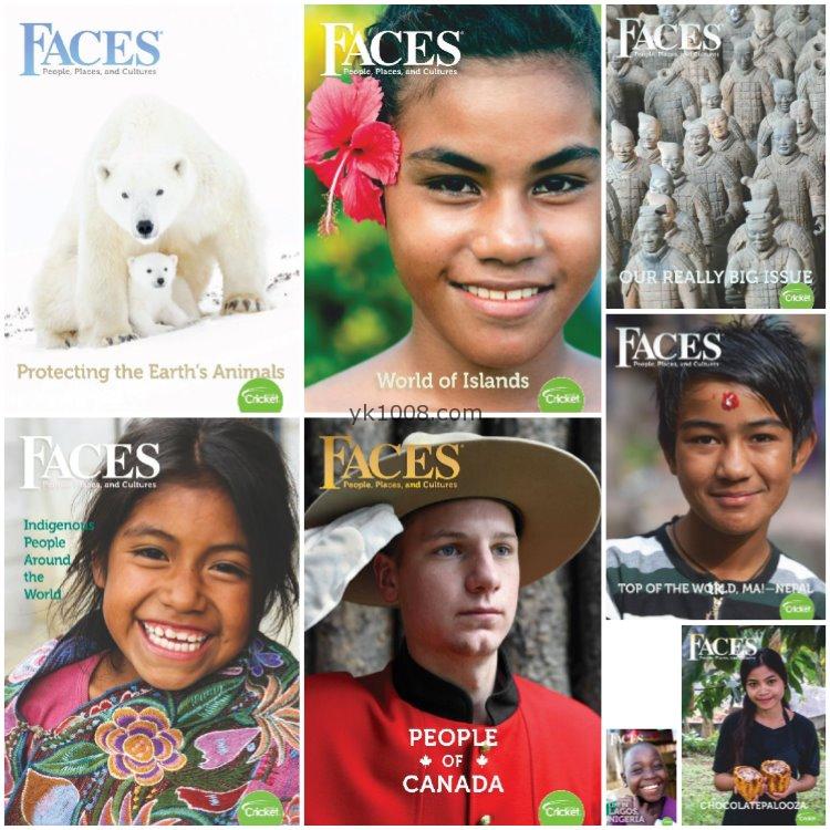 【美国版】《Faces》面孔2019年合集9-14岁少年阅读绘本大千世界认知pdf杂志（8本）