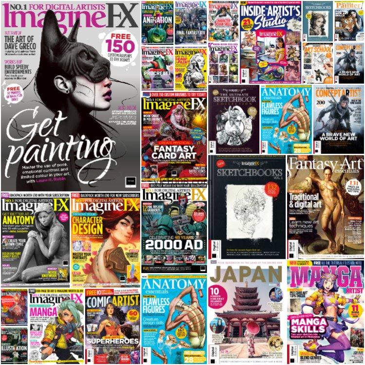 【英国版】《ImagineFX》2022年合集奇幻科幻数字艺术家涂鸦绘画指导技巧pdf杂志（15本）