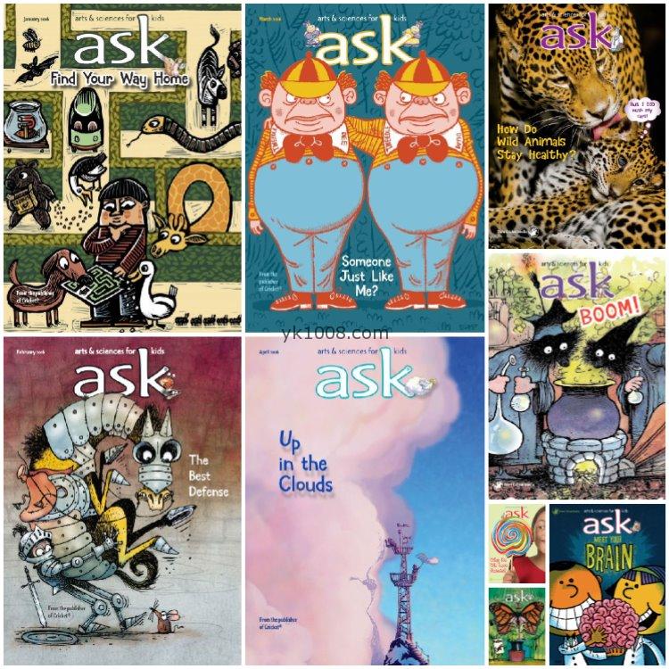 【美国版】《ASK》2016年合集千奇百问儿童科普故事插画人文科学认知PDF杂志（9本）