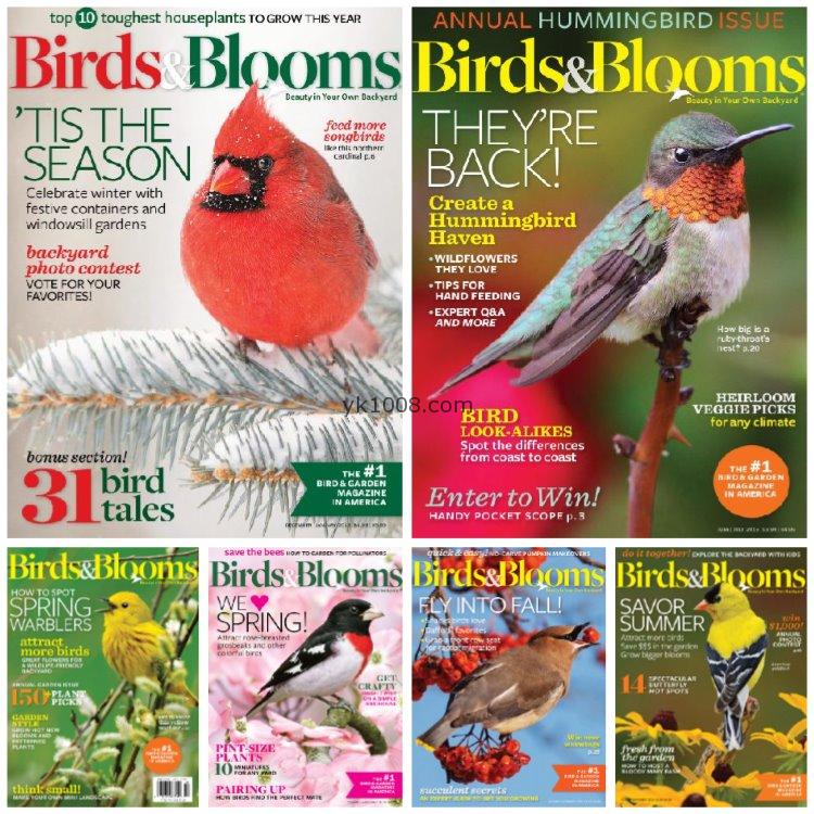 【美国版】《Birds & Blooms》2016年合集鸟语花香植物鸟类蝴蝶园艺观鸟信息pdf杂志（6本）