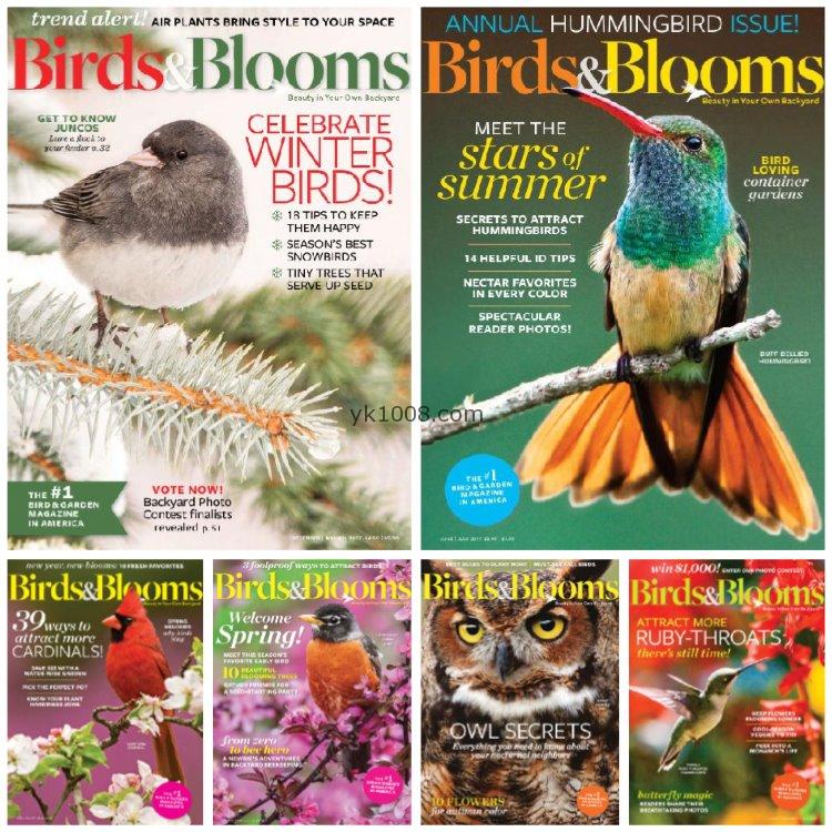 【美国版】《Birds & Blooms》2017年合集鸟语花香植物鸟类蝴蝶园艺观鸟信息pdf杂志（6本）