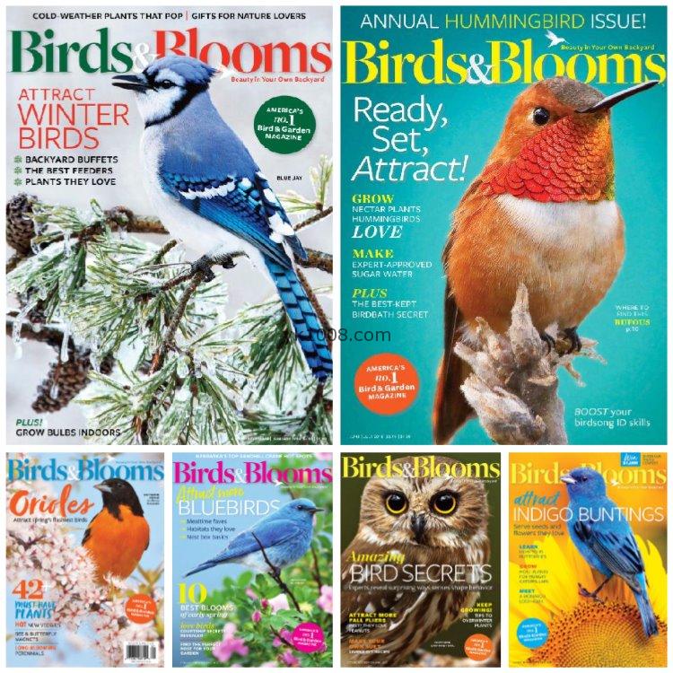 【美国版】《Birds & Blooms》2018年合集鸟语花香植物鸟类蝴蝶园艺观鸟信息pdf杂志（6本）