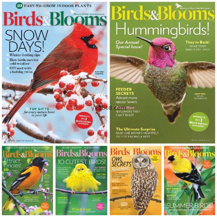 【美国版】《Birds & Blooms》2019年合集鸟语花香植物鸟类蝴蝶园艺观鸟信息pdf杂志（6本）