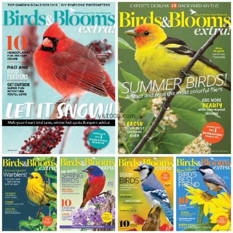 【美国版】《Birds and Blooms Extra》2018年合集北美鸟类花园爱好者信息建议观鸟杂志pdf电子版（6本）