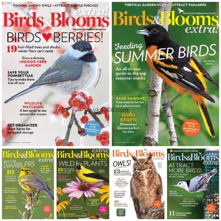 【美国版】《Birds and Blooms Extra》2021年合集北美鸟类花园爱好者信息建议观鸟杂志pdf电子版（6本）
