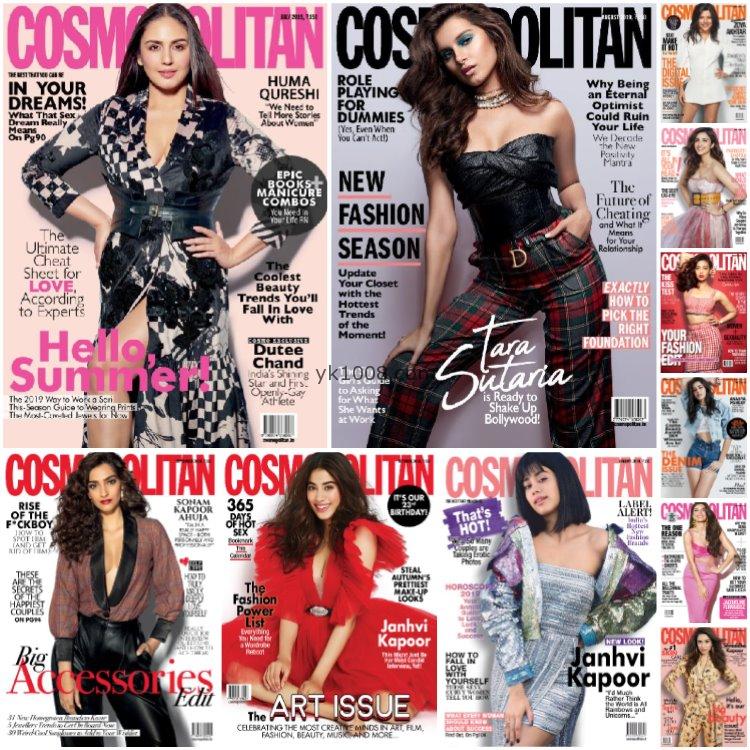 【印度】《Cosmopolitan India》2019年合集大都会印度顶级女性时尚潮流美容服饰时装穿搭pdf杂志电子版（11本）