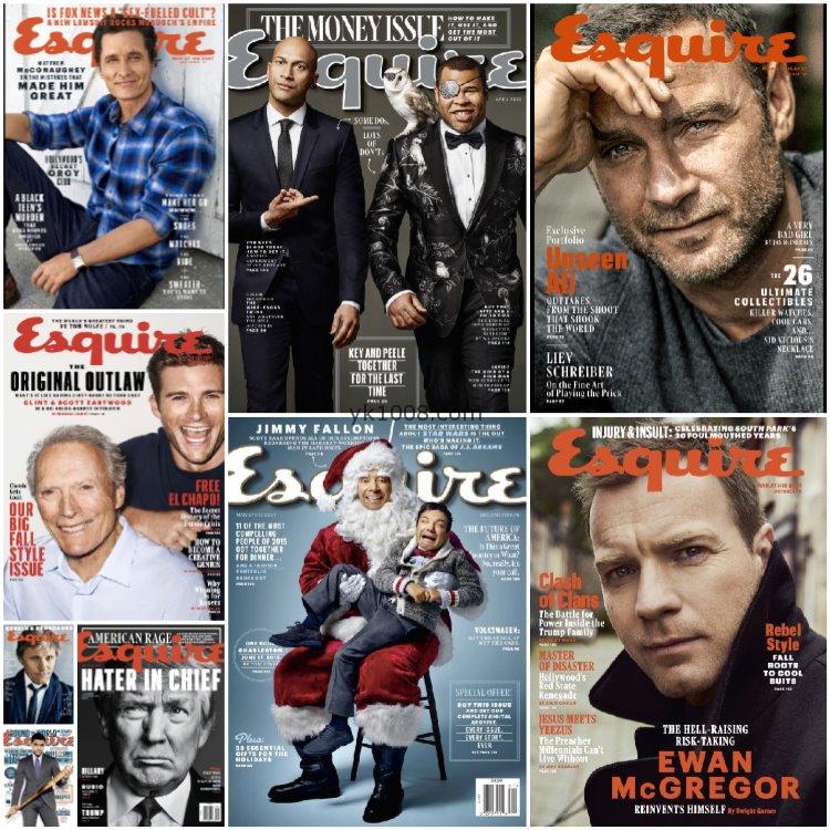 【美国版】《Esquire USA》2016年合集美国男士君子时尚潮流杂志pdf电子版（9本）