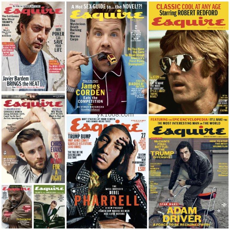 【美国版】《Esquire USA》2017年合集美国男士君子时尚潮流杂志pdf电子版（8本）