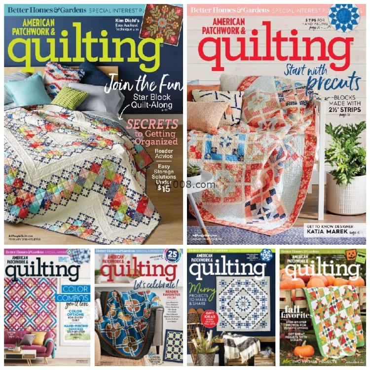 【美国版】《American Patchwork & Quilting》2018年合集美国拼布绗缝针织织物灵感图案操作pdf杂志（6本）