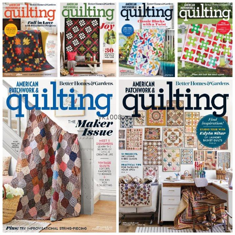【美国版】《American Patchwork & Quilting》2021年合集美国拼布绗缝针织织物灵感图案操作pdf杂志（6本）