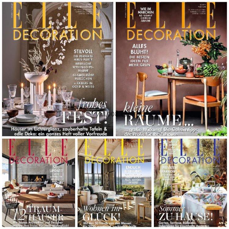 【德国版】《Elle Decoration》2020年合集室内家居软装设计装饰家居廊德国版杂志pdf（5本）