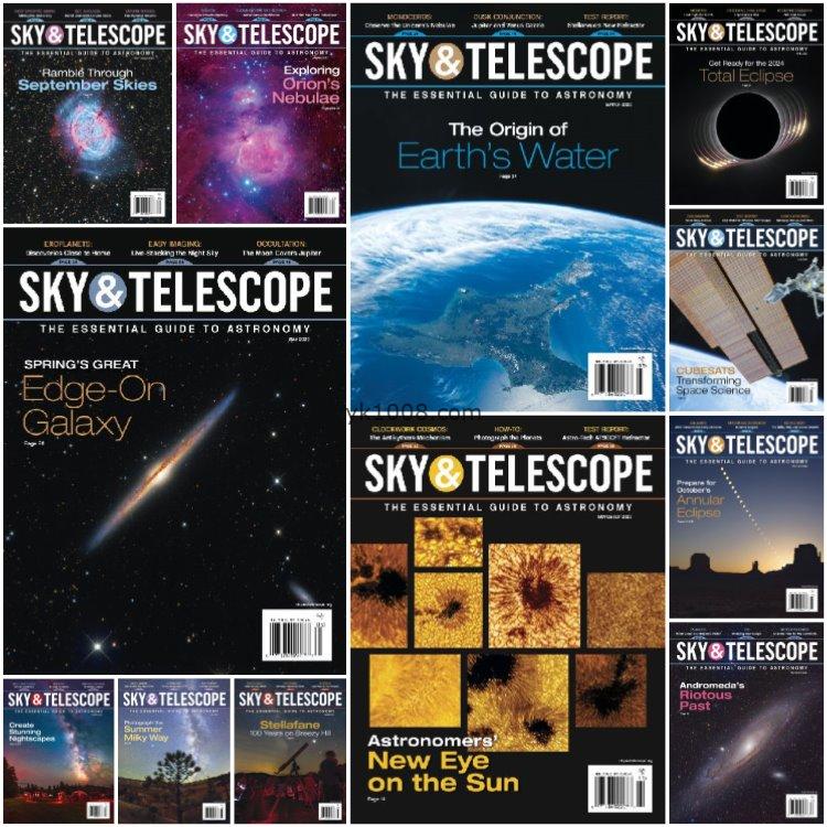 【美国版】《Sky & Telescope》2023年合集业余天文学非专业读者天体探索事件图表观察摄影读物pdf杂志（12本）
