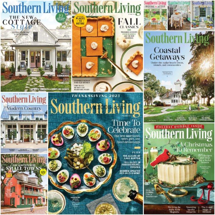 【美国版】《Southern Living》2023年合集美国南部美食生活花园厨房食谱旅游装饰创意pdf杂志（10本）