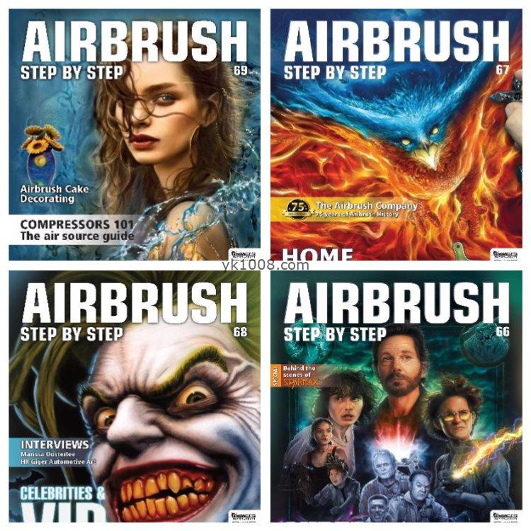 【美国版】《Airbrush Step by Step English Edition》2023年合集喷绘艺术构图插画新闻项目信息pdf杂志（4本）