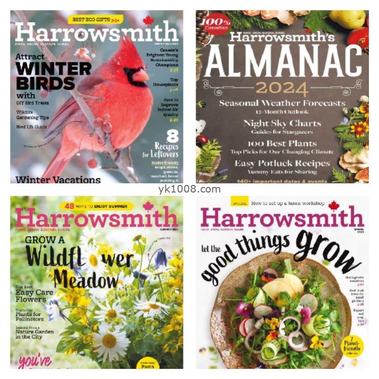 【美国版】《Harrowsmith》2023年合集园丁木匠农村乡村生活自然花卉种植美食pdf杂志（4本）