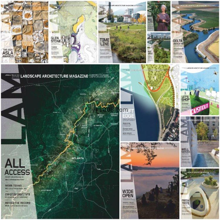 【美国版】《Landscape Architecture》2021年合集美国城市规划建筑景观规划园林公园绿植设计pdf杂志（12本）