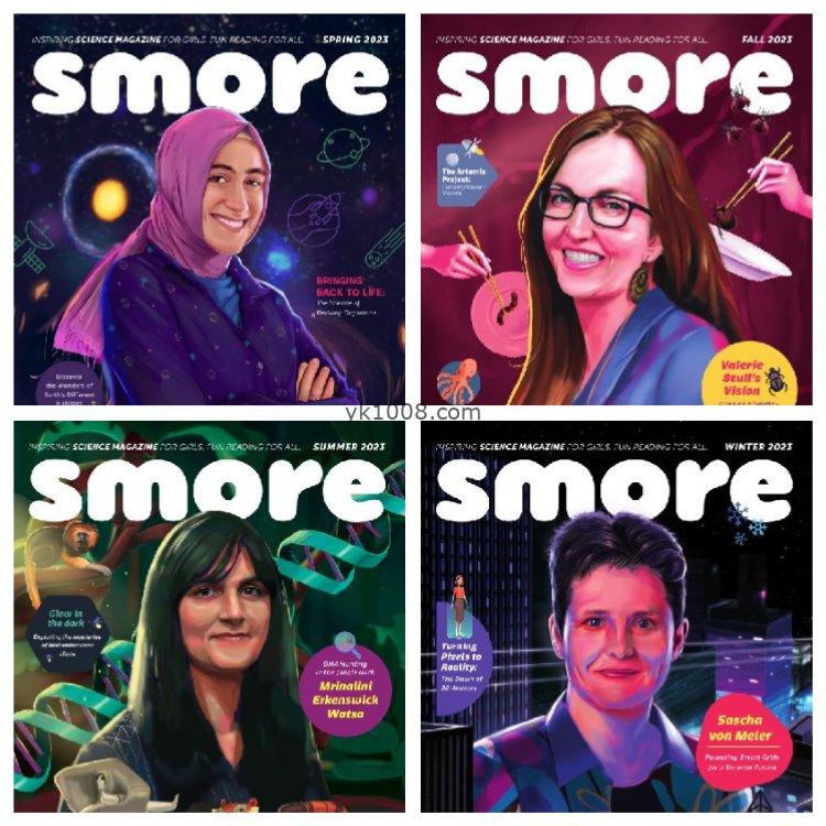 【美国版】《Smore Magazine》2023年合集年轻女孩男孩青少年了解可科学技术工程数学游戏领域趣味pdf杂志（4本）