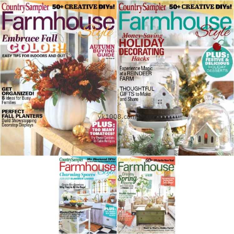 【美国版】Country Sampler Farmhouse Style – Full Year 2024 Collection乡村室内设计pdf杂志