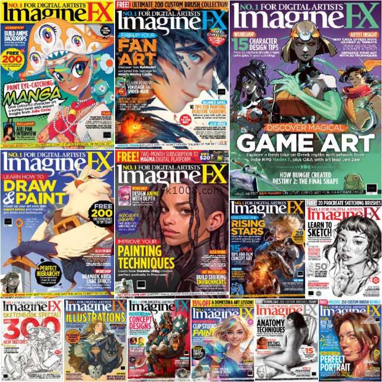 【英国版】ImagineFX – Full Year 2024 Collection科幻插图数字艺术家pdf杂志