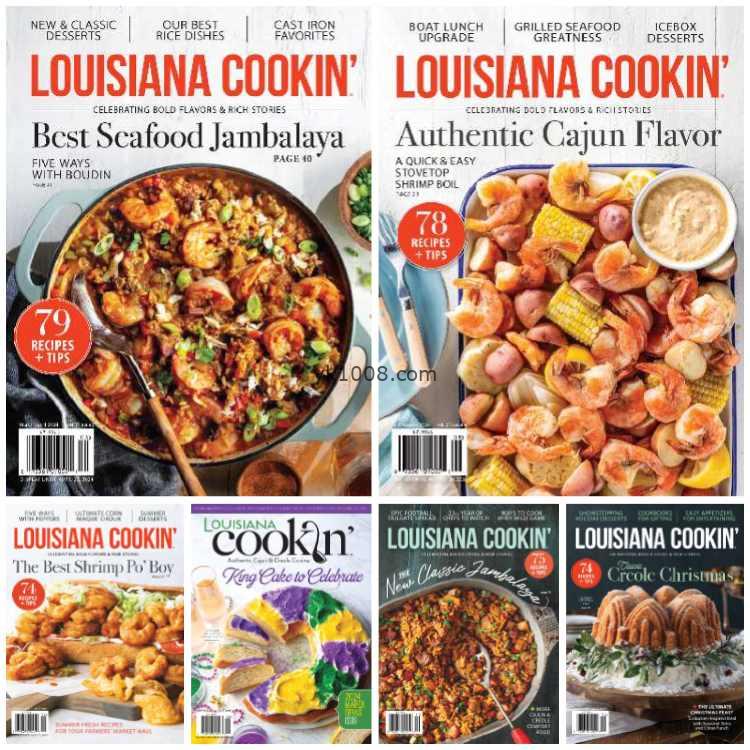 【美国版】Louisiana Cookin’ – Full Year 2024 Collection美食菜肴烹饪PDF杂志