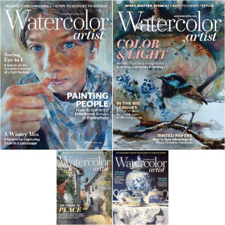 【美国版】Watercolor Artist – Full Year 2024 Collection艺术作品水彩画创作pdf杂志